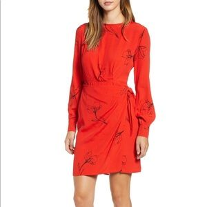 ASTR The Label Apron Front Long Sleeve Dress